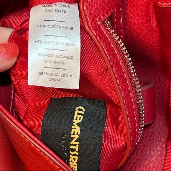 Clements Ribeiro Black Label Red Leather Crossbody Bag Purse - Picture 4 of 11